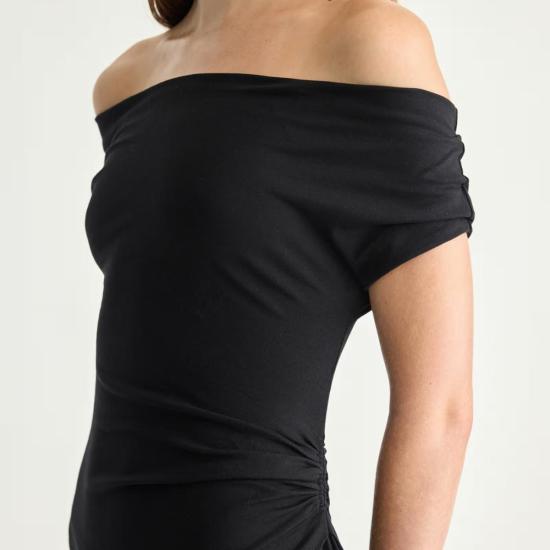  어피스 어파트 롱 원피스 Apiece Apart Marles 오프숄더 미디 드레스 블랙 - APIECE APART