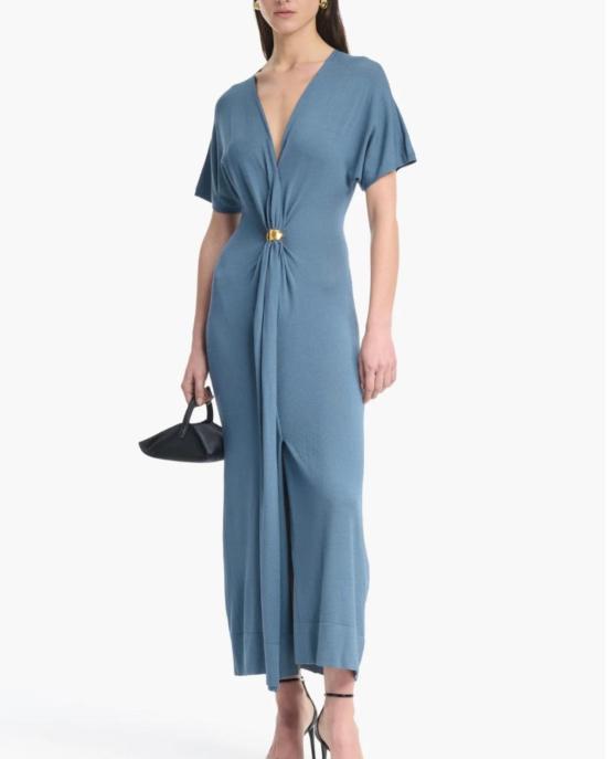  알투자라 롱 원피스 르네 드레스 애쉬 블루 - ALTUZARRA