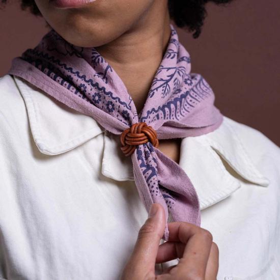  롤라 머플러/스카프 천연 염색 실크 반다나 비올라 - LOLA