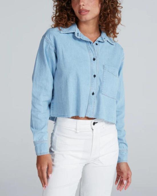  ASKK 뉴욕 데님 셔츠 아스크니 크롭 데님 셔츠 빈티지