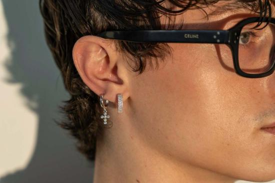  Milk & Rose 이어링 내 스토어 볼드 글램 후프