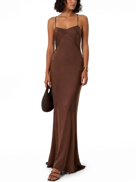 26SS 로테이트 바이 크리스텐슨 롱 원피스 1159072037 BCR7162037 BROWN - ROTATE BY BIRGERCHRISTENSEN