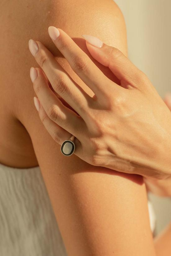  Milk & Rose 반지 마이스토어 블랙 에나멜 새끼손가락