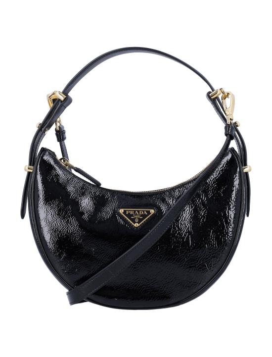 26SS 프라다 아르케 나플락 페이턴트 레더 숄더백 1BC1942DNT F0002 Nero