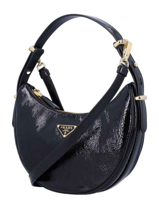 26SS 프라다 아르케 나플락 페이턴트 레더 숄더백 1BC1942DNT F0002 Nero - PRADA