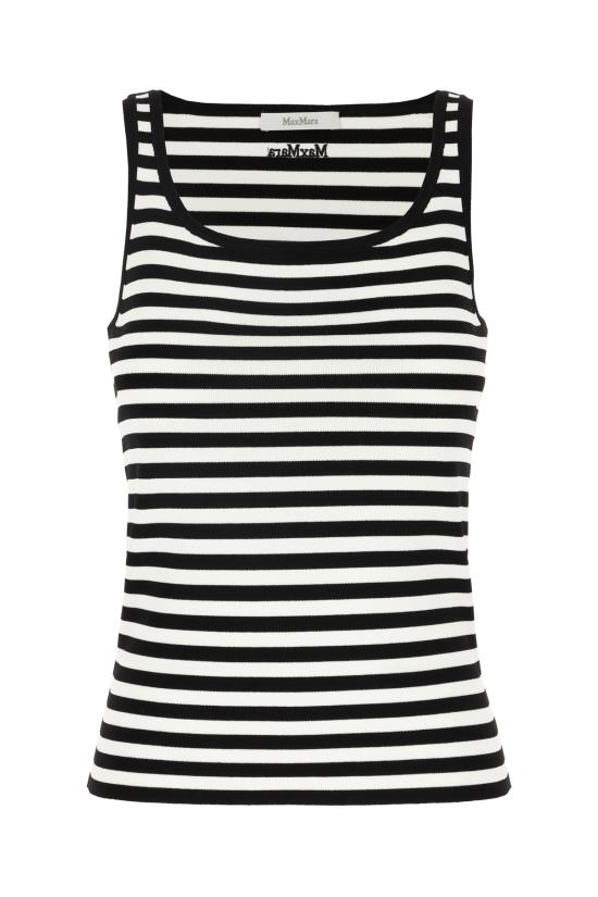 26SS 막스마라 민소매 티셔츠 MXPCIPPO 006 RIGHE BIANCO NERO