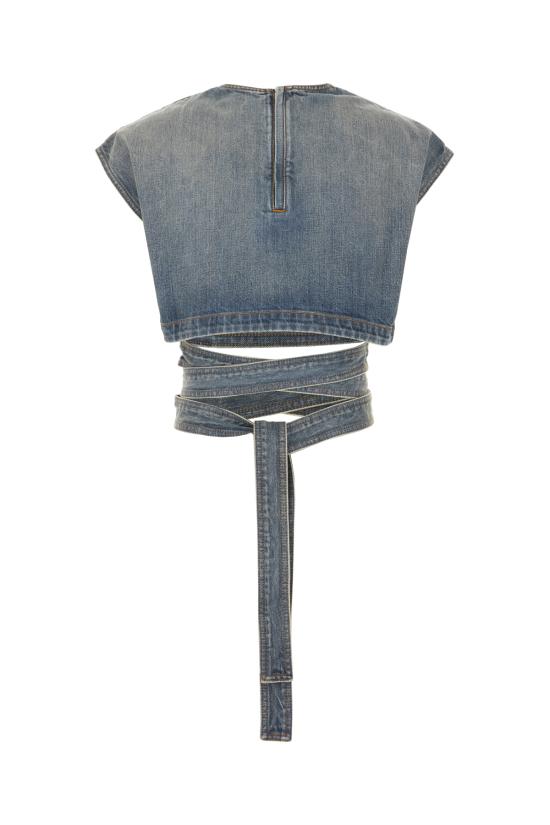 26SS 알라이아 민소매 티셔츠 AA9H1482D026C A56 FADED BLUE - ALAIA