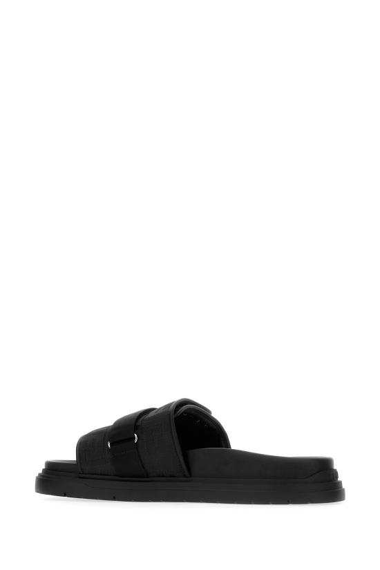 26SS 펜디 레더 FF 나일론 청키 슬라이드 7X1850AOMF F0ABB Nero - FENDI