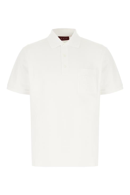 26SS 구찌 자수 코튼 피케 폴로 셔츠 854633XJHOH 9051 Bianco