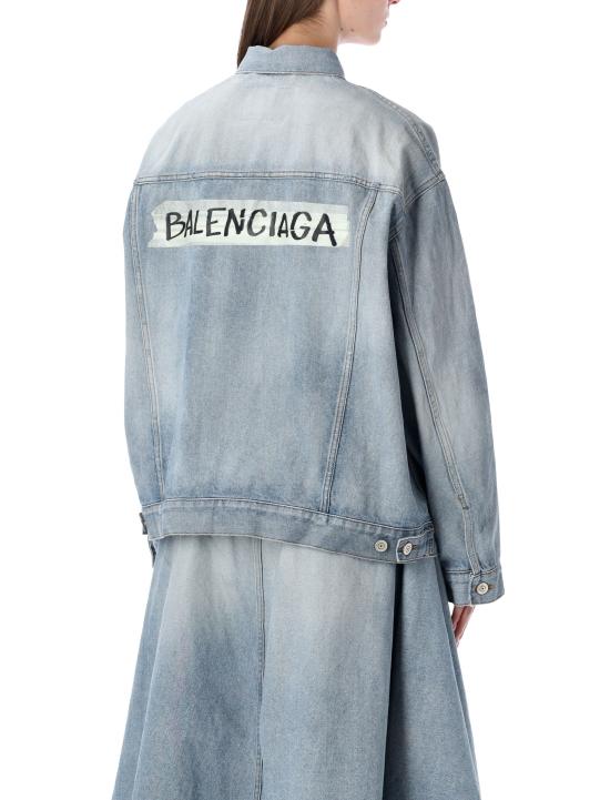 26SS 발렌시아가 레귤러 핏 데님 재킷 861410TTWB1 4009 DIRTY LIGHT BLUE - BALENCIAGA