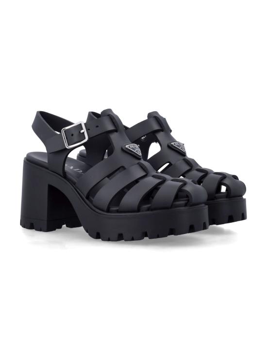 26SS 프라다 러버 플랫폼 샌들 1X267OF0903LKK F0002 Nero - PRADA