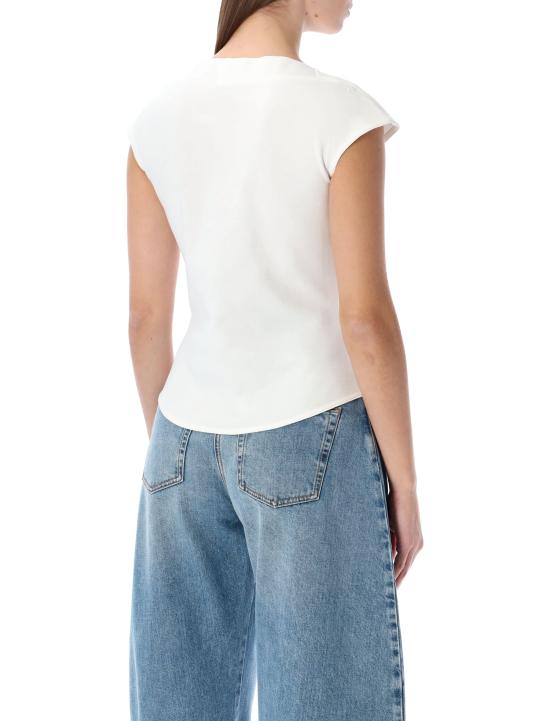 26SS 알라이아 반팔 티셔츠 AA9I0021J095C 000 Bianco - ALAIA