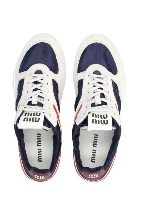 26SS 미우미우 짐나지움 테크니컬 소재 및 스웨이드 스니커즈 5E428E71L F001Z BALTICO AMARANTO - MIU MIU