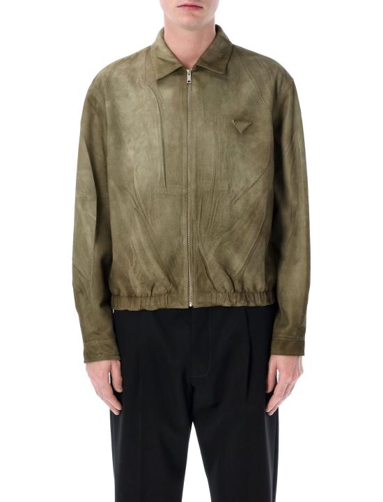 26SS 프라다 가죽 자켓 UPW60918OM F0092 SAUGE