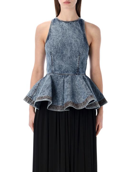 26SS 알라이아 탑 AA9H1410T535C 524 BLUE NEIGE