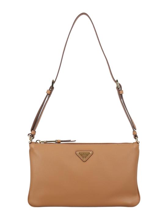26SS 프라다 브루 트라이앵글 로고 숄더백 1BC2382CYS F03BH Marrone