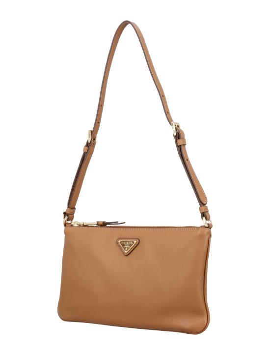 26SS 프라다 브루 트라이앵글 로고 숄더백 1BC2382CYS F03BH Marrone - PRADA