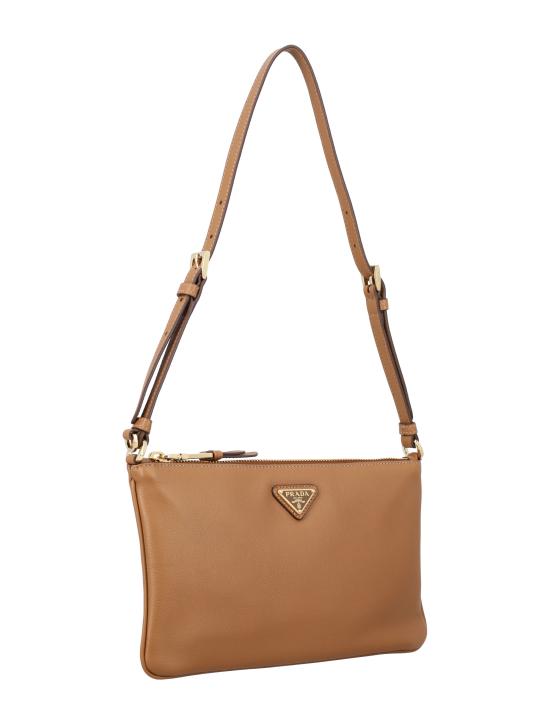26SS 프라다 브루 트라이앵글 로고 숄더백 1BC2382CYS F03BH Marrone - PRADA