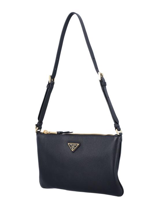 26SS 프라다 브루 트라이앵글 로고 숄더백 1BC2382CYS F0002 Nero - PRADA