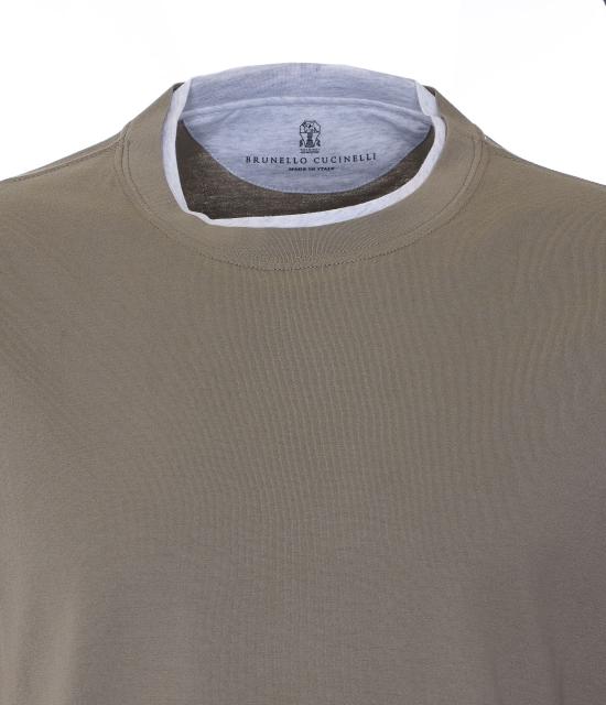 26SS 브루넬로 쿠치넬리 자수 로고 티셔츠 M0B137427 CUX24 Beige - BRUNELLO CUCINELLI