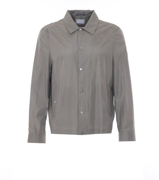 26SS 브루넬로 쿠치넬리 언라인드 멤브레인 실크 블루종 MZ4216541 C965 Grey