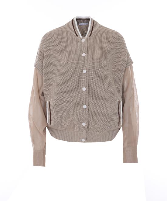 26SS 브루넬로 쿠치넬리 봄버 자켓 M19759406 CFI16 Beige