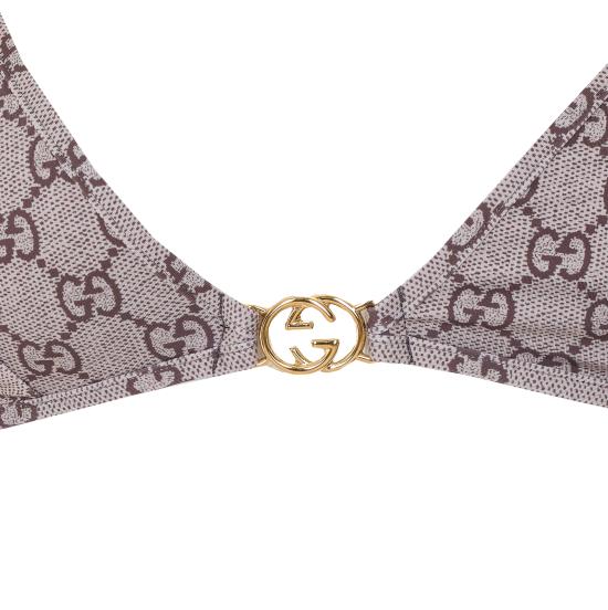 26SS 구찌 프린티드 GG 스트레치 저지 비키니 688999 XHAK32270 Beige - GUCCI