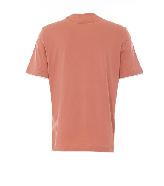 26SS 브루넬로 쿠치넬리 자수 로고 티셔츠 M0B137427 CHW53 Orange - BRUNELLO CUCINELLI