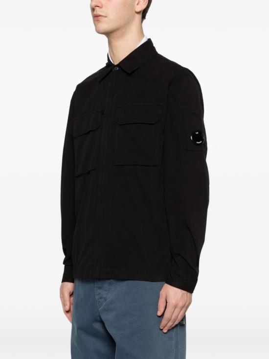 26SS 씨피 컴퍼니 오가닉 개버딘 지퍼 렌즈 오버셔츠 20CMOS156A 110143G999 Black - C.P. COMPANY
