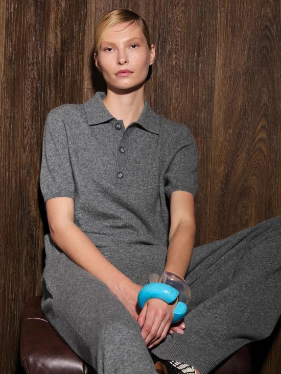 26SS 엔타이어 스튜디오 폴로 티셔츠 ESSS26PO01238CONCRETE GREY - ENTIRE STUDIOS