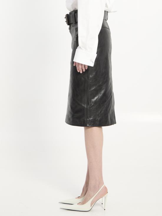 26SS 생로랑 미디 스커트 865021YCVD2 1000 BLACK - SAINT LAURENT