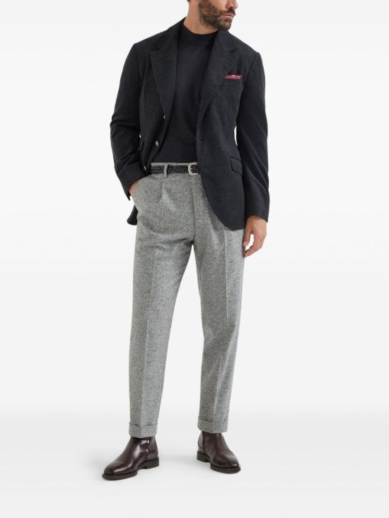 26SS 브루넬로 쿠치넬리 크루넥 니트 스웨터 MNB805414 C055 BLACK - BRUNELLO CUCINELLI