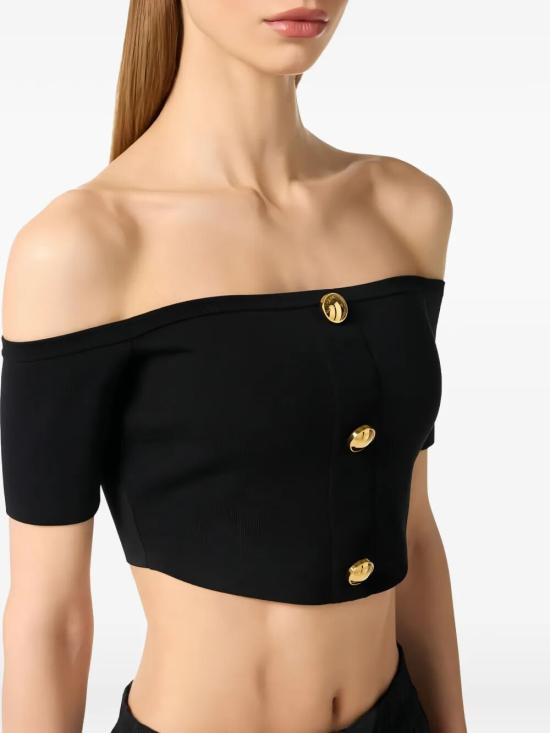 26SS 엘리자베타프랜치 반팔 티셔츠 TK86B62E2 110 BLACK - ELISABETTA FRANCHI