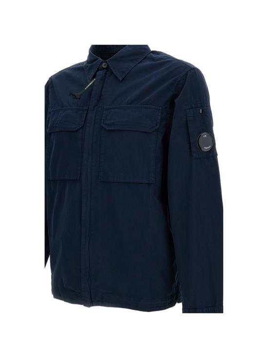 26SS 씨피 컴퍼니 오가닉 개버딘 지퍼 렌즈 오버셔츠 20CMOS156A110143G888 BLUE - C.P. COMPANY
