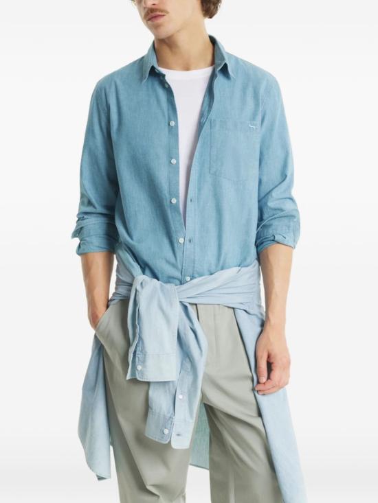 26SS 메종키츠네 긴팔 셔츠 QM00426WC50060434 CLEAR BLUE - MAISON KITSUNE