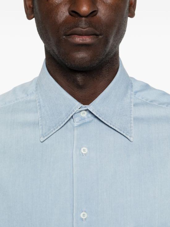 26SS 브루넬로 쿠치넬리 긴팔 셔츠 MR6830621C008 CLEAR BLUE - BRUNELLO CUCINELLI