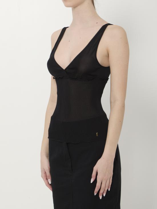 26SS 생로랑 민소매 티셔츠 867257Y37SM 1000 BLACK - SAINT LAURENT