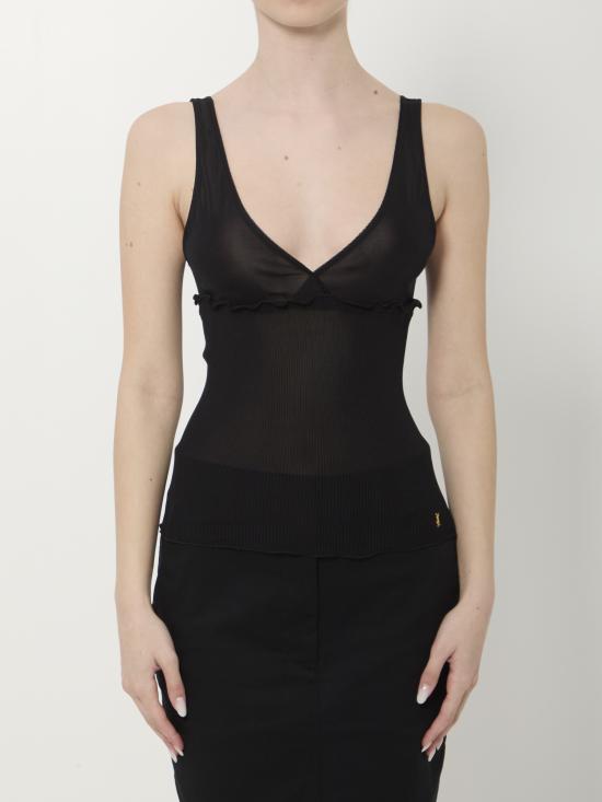 26SS 생로랑 민소매 티셔츠 867257Y37SM 1000 BLACK