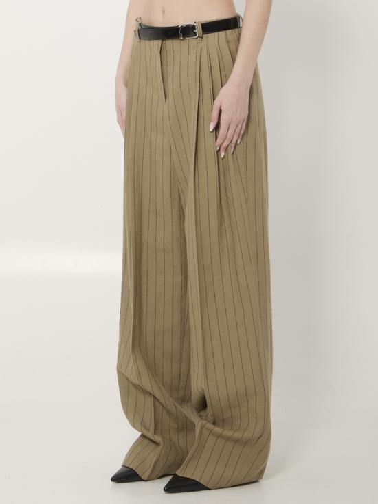 26SS 돌체앤가바나 핀스트라이프 버진 울&린넨 트라우저 FTDMITFR3F2 S8052 BEIGE - DOLCE & GABBANA