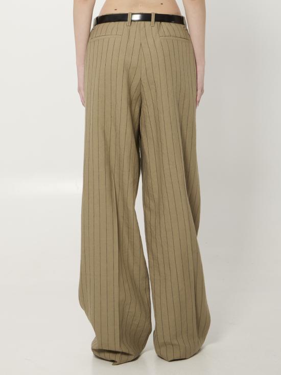 26SS 돌체앤가바나 핀스트라이프 버진 울&린넨 트라우저 FTDMITFR3F2 S8052 BEIGE - DOLCE & GABBANA