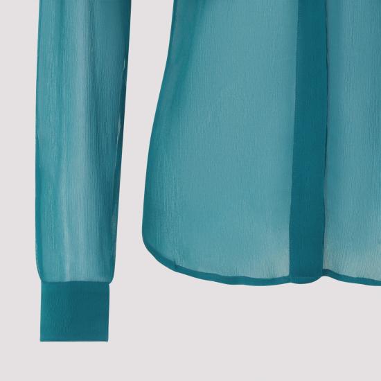 26SS 드리스 반 노튼 블라우스 2610107623376 508 GREEN - DRIES VAN NOTEN