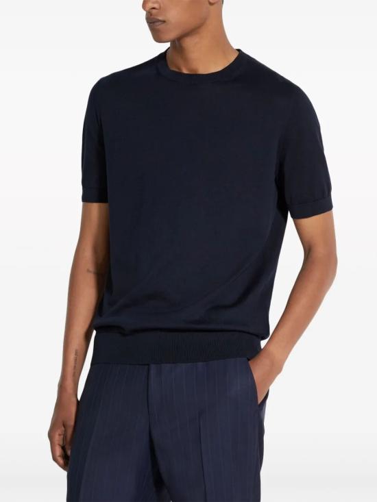 26SS 에르메네질도제냐 반팔 티셔츠 E8C90A7C10 B09 BLACK - ERMENEGILDO ZEGNA