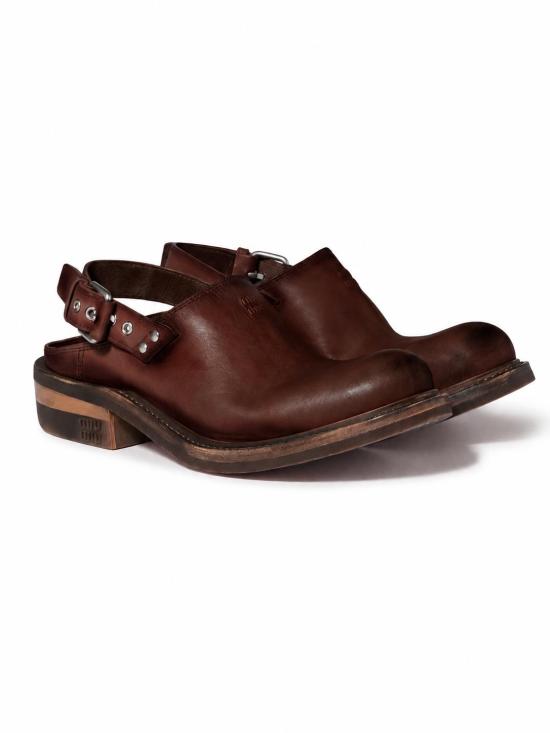 26FW 미우미우 풀 가죽 뮬 5R667EFA0455OD F0201 CAFFE - MIU MIU