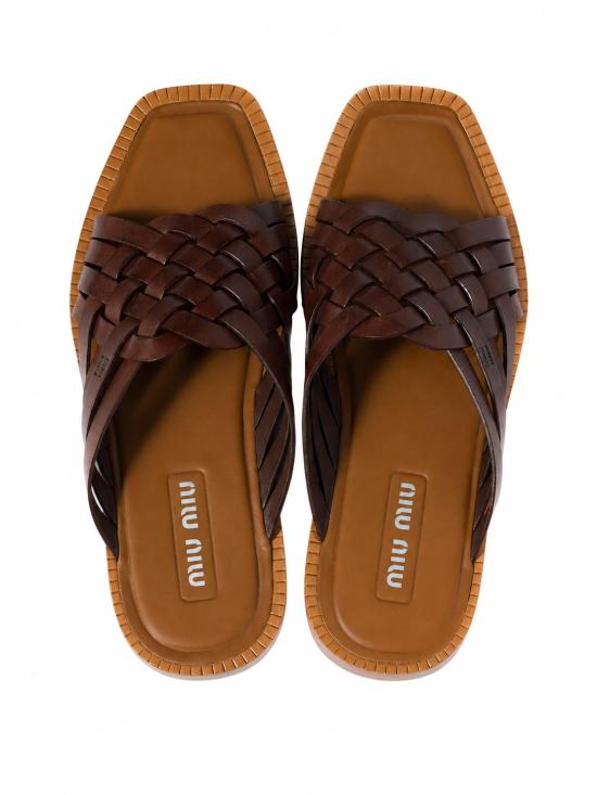 26FW 미우미우 뮬/슬리퍼 5XX678FA0153ZN8 F0201 CAFFE - MIU MIU