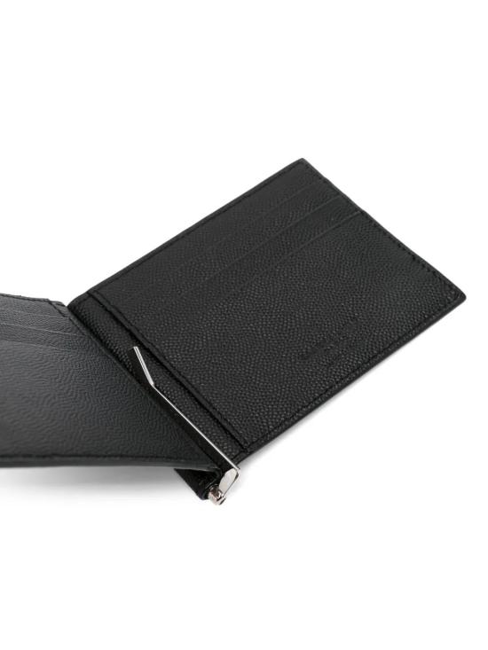 26FW 생로랑 그랑 드 뿌드르 엠보스드 레더 빌 클립 지갑 378005BTY0N 1000 NOIR - SAINT LAURENT