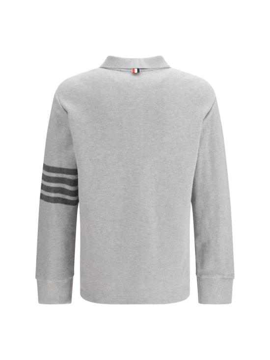 26SS 톰브라운 텍스쳐드 피케 4바 롱슬리브 폴로셔츠 MJP234A J0248 050 GRAY DOM - THOM BROWNE