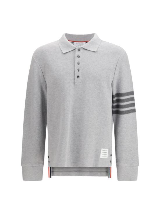 26SS 톰브라운 텍스쳐드 피케 4바 롱슬리브 폴로셔츠 MJP234A J0248 050 GRAY DOM