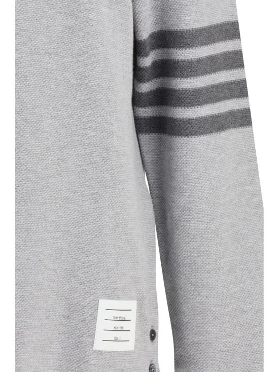 26SS 톰브라운 텍스쳐드 피케 4바 롱슬리브 폴로셔츠 MJP234A J0248 050 GRAY DOM - THOM BROWNE