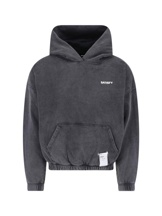 26SS 새티스파이 후드 티셔츠 11046 00A02 Black