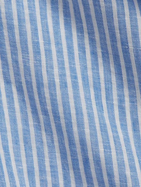 26SS 랄프 로렌 셔츠 Lino Custom Fit a Righe Blu/Bianco를 입은 Camicia - RALPH LAUREN